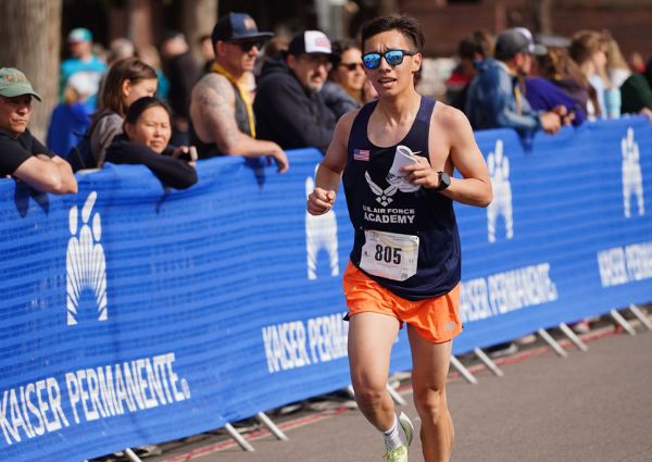 Air Force cadet race participant at the Colorado Marathon in Fort Collins