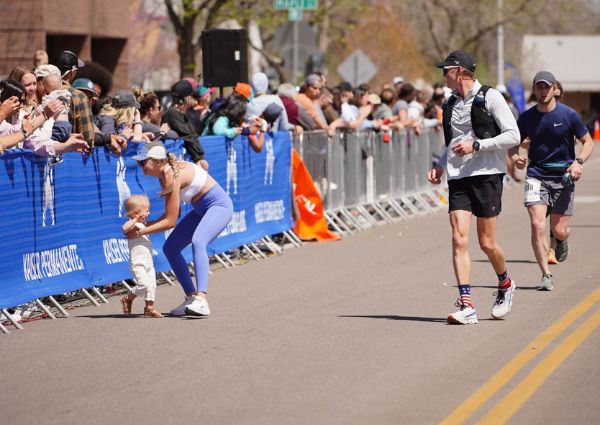 Racers and spectators at the Colorado Marathon in Fort Collins