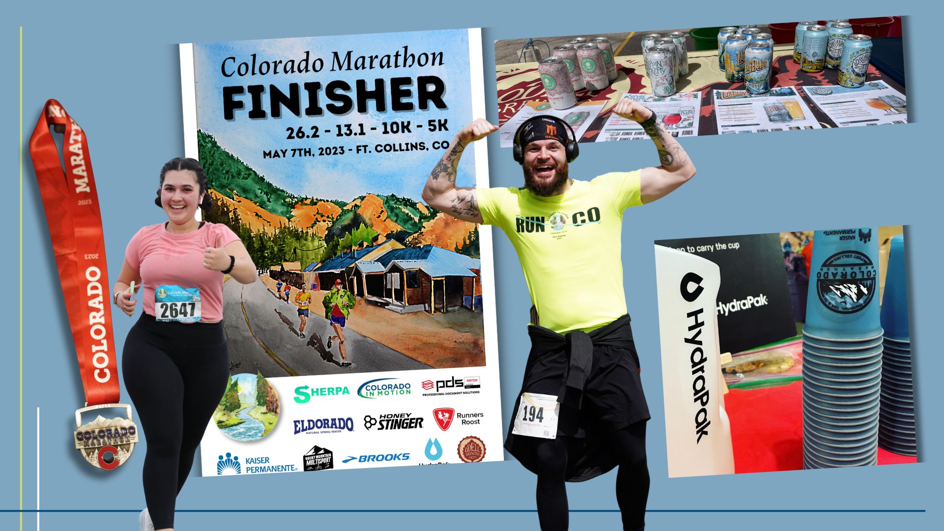 Swag for participants of the Colorado Marathon in Fort Collins
