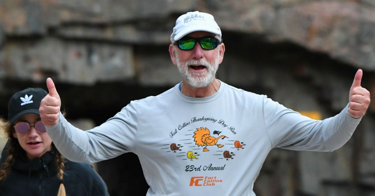 Runner giving thumbs up at the Colorado Marathon