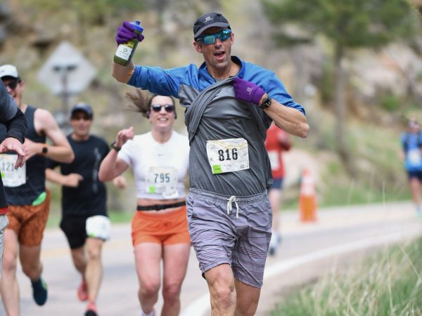 Marathon runners in the Poudre Canyon